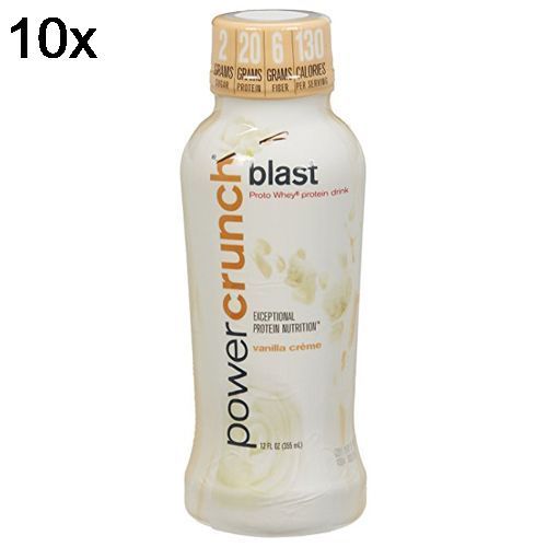 Kit 10X Powe Crunch Proto Whey Blast RTD - 355ml Vanilla Cr�me - BNRG