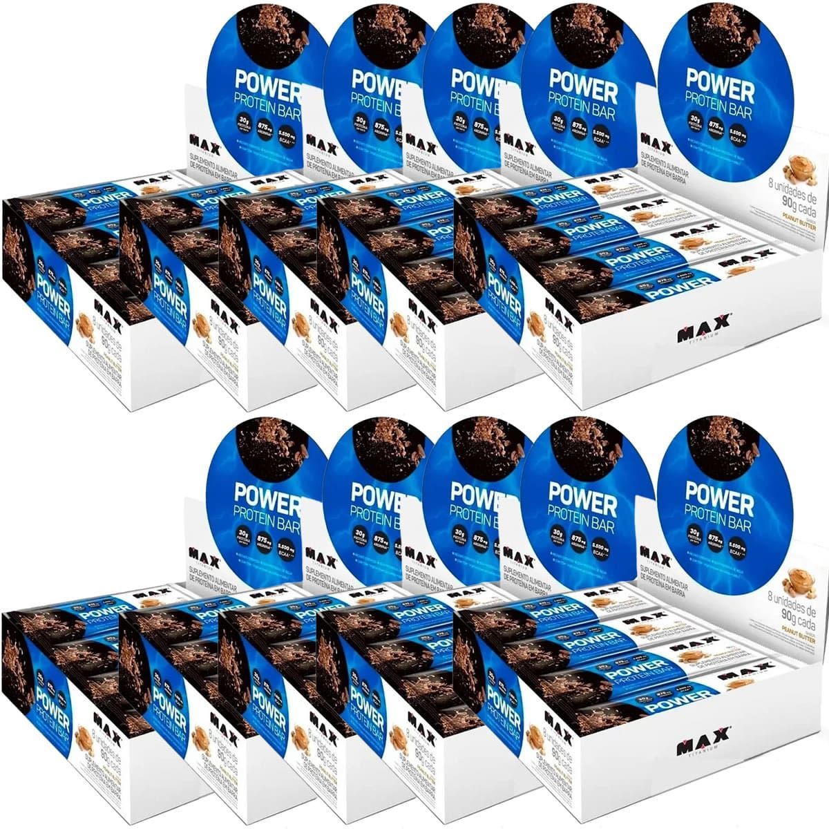 Kit 10X Power Protein Bar - 8 unidades 90g Peanut Butter - Max Titanium