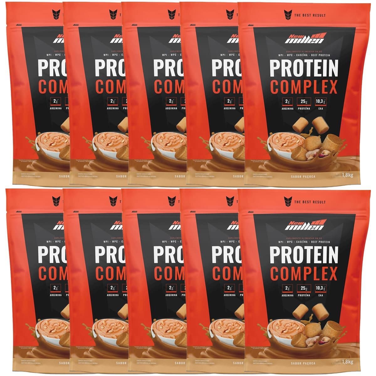 Kit 10X Protein Complex - 1800g Refil Pa�oca - New Millen