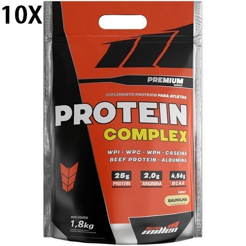Kit 10X Protein Complex Premium - 1800g Refil Baunilha - New Millen
