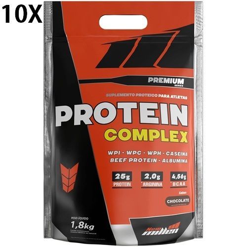 Kit 10X Protein Complex Premium - 1800g Refil Chocolate - New Millen