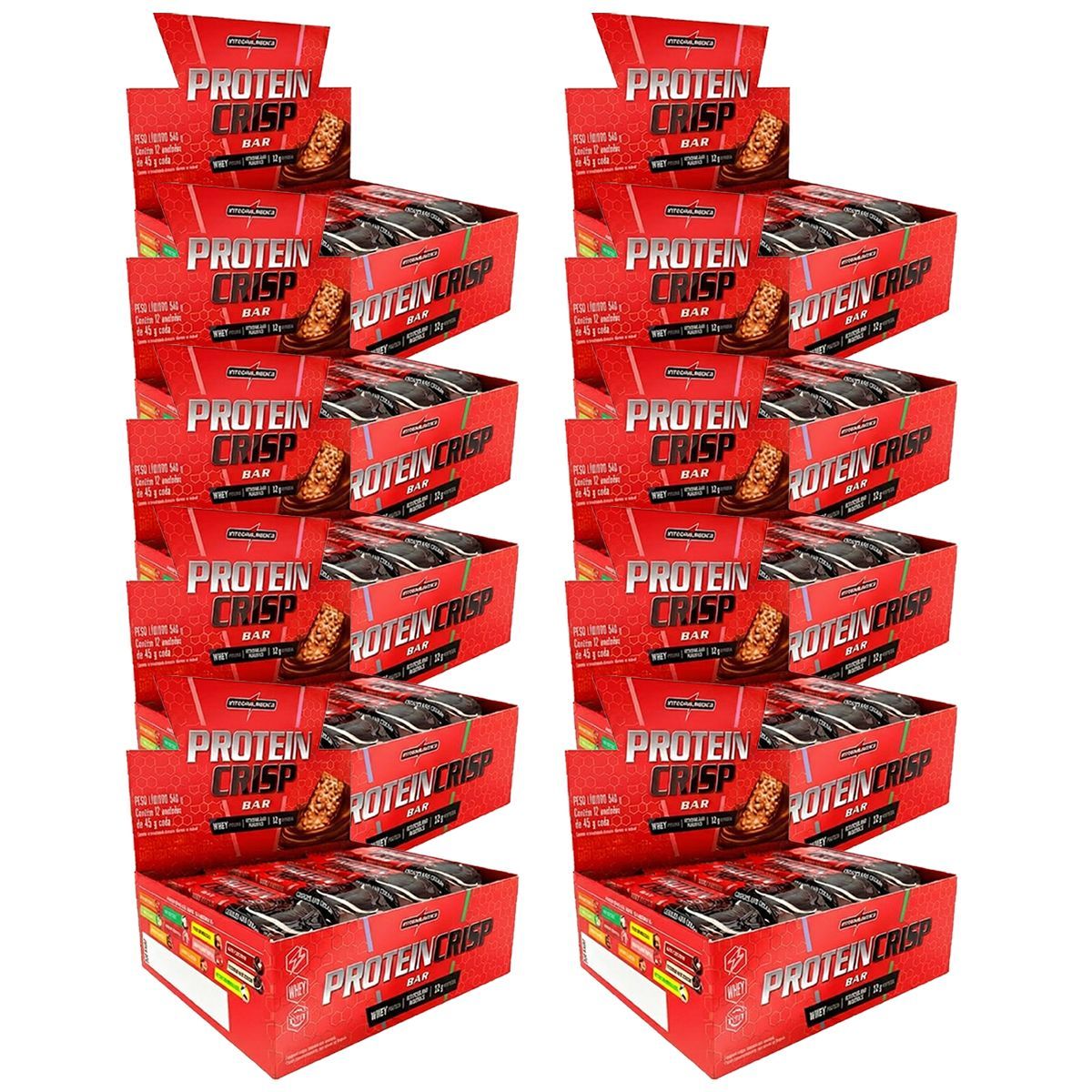 Kit 10X Protein Crisp Bar - 12 Unidades 45g Cookies And Cream - IntegralM�dica