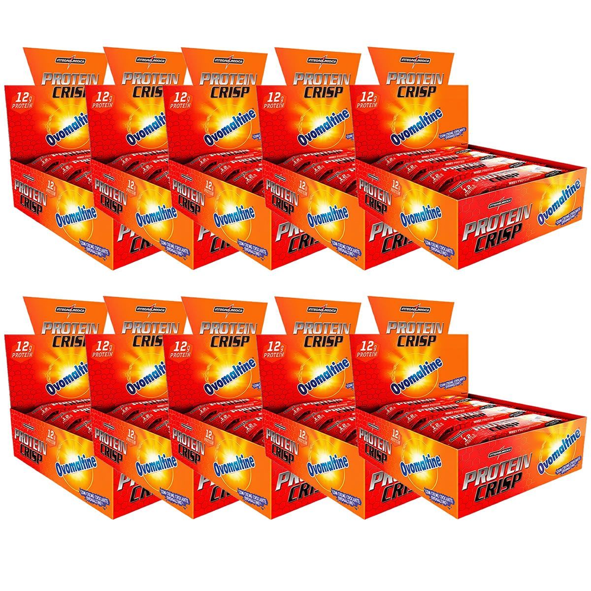 Kit 10X Protein Crisp Bar - 12 Unidades 45g Ovomaltine - Integral M�dica