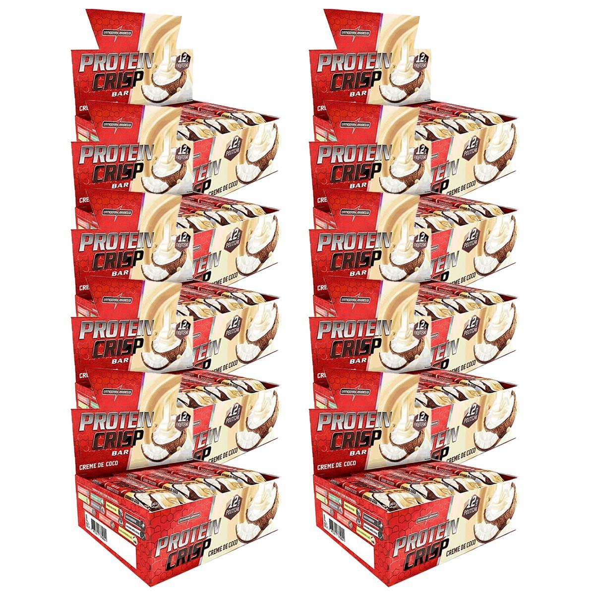 Kit 10X Protein Crisp Bar - 12 Unidades de 45g Creme de Coco - IntegralM�dica
