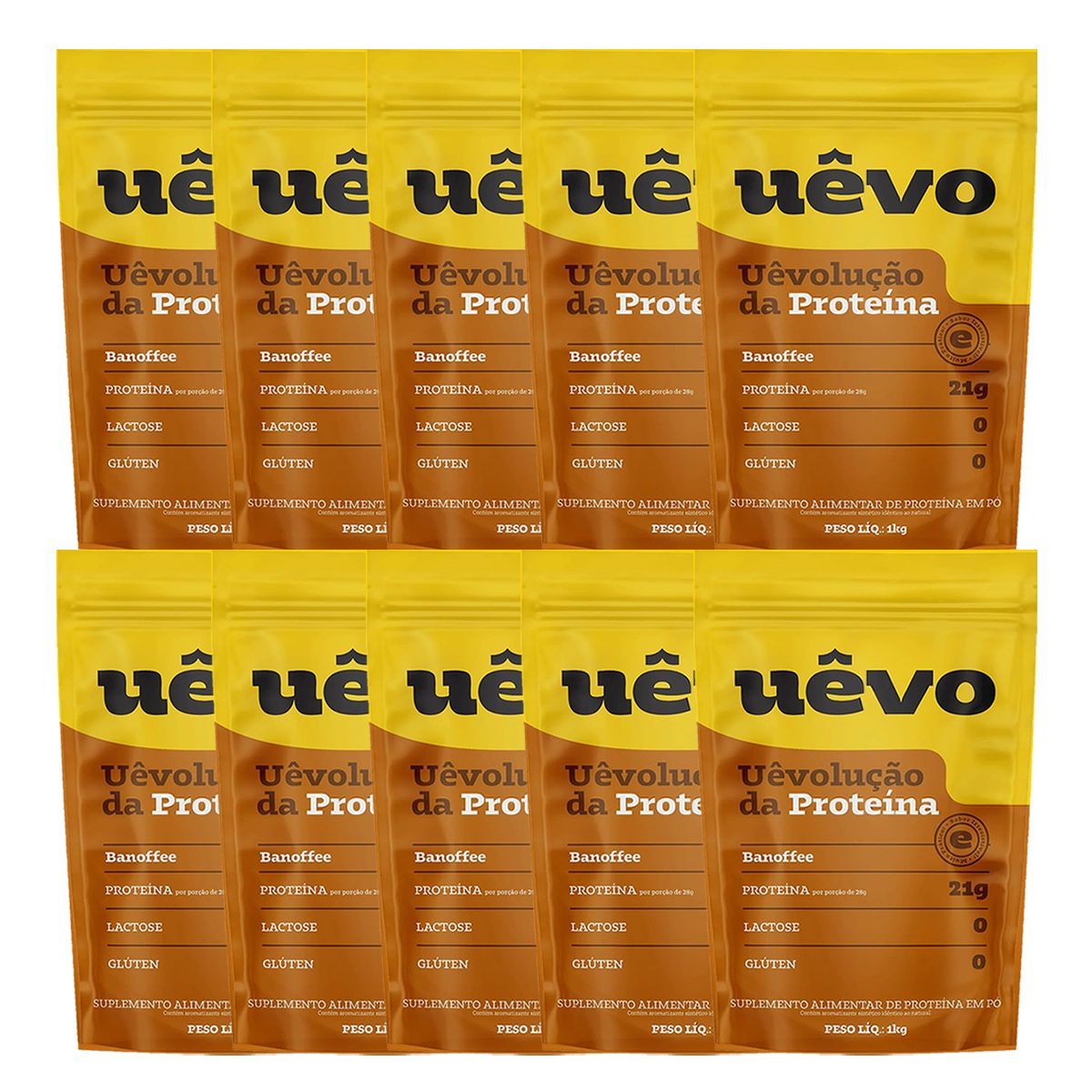 Kit 10X Proteina de Ovo em P� - 1000g Refil Banofee - U�vo