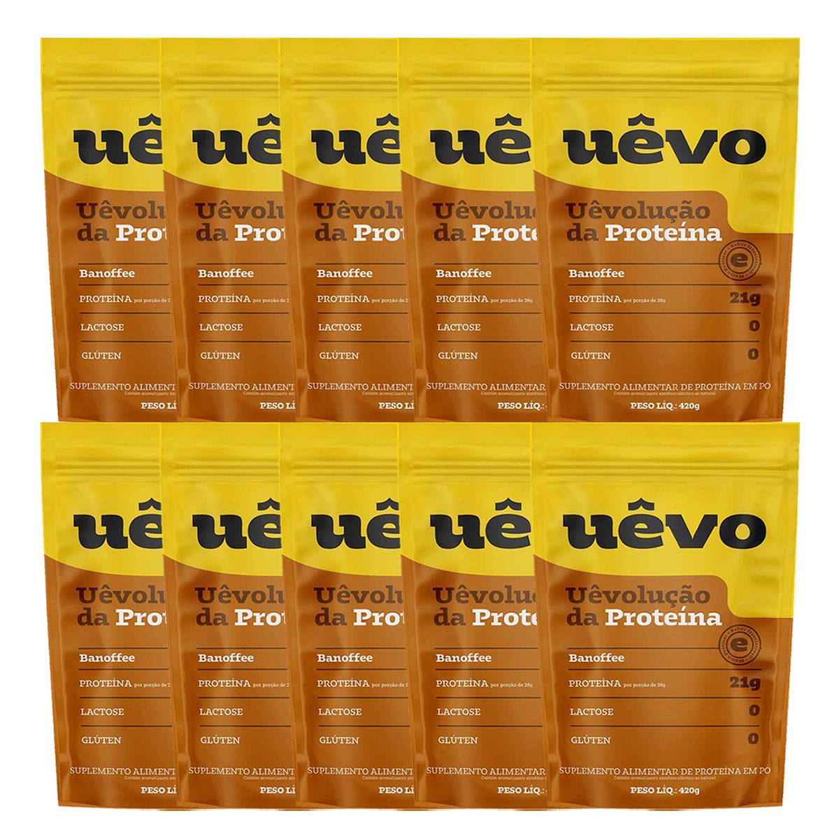 Kit 10X Prote�na U�vo - 420g Refil Banoffe - U�vo