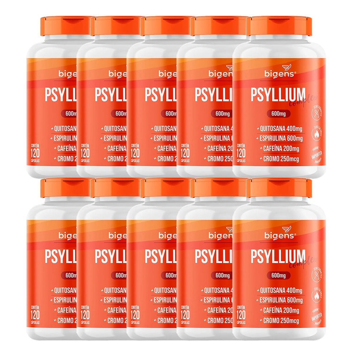 Kit 10X Psyllium Complex - 120 C�psulas - Bigens