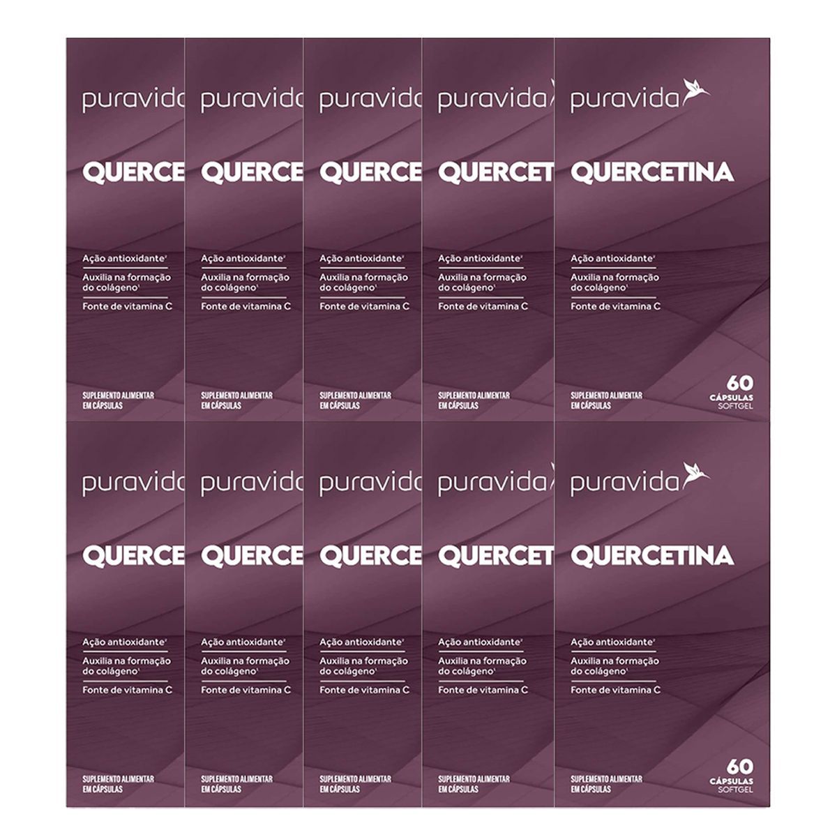 Kit 10X Quercetina - 60 C�psulas - Puravida