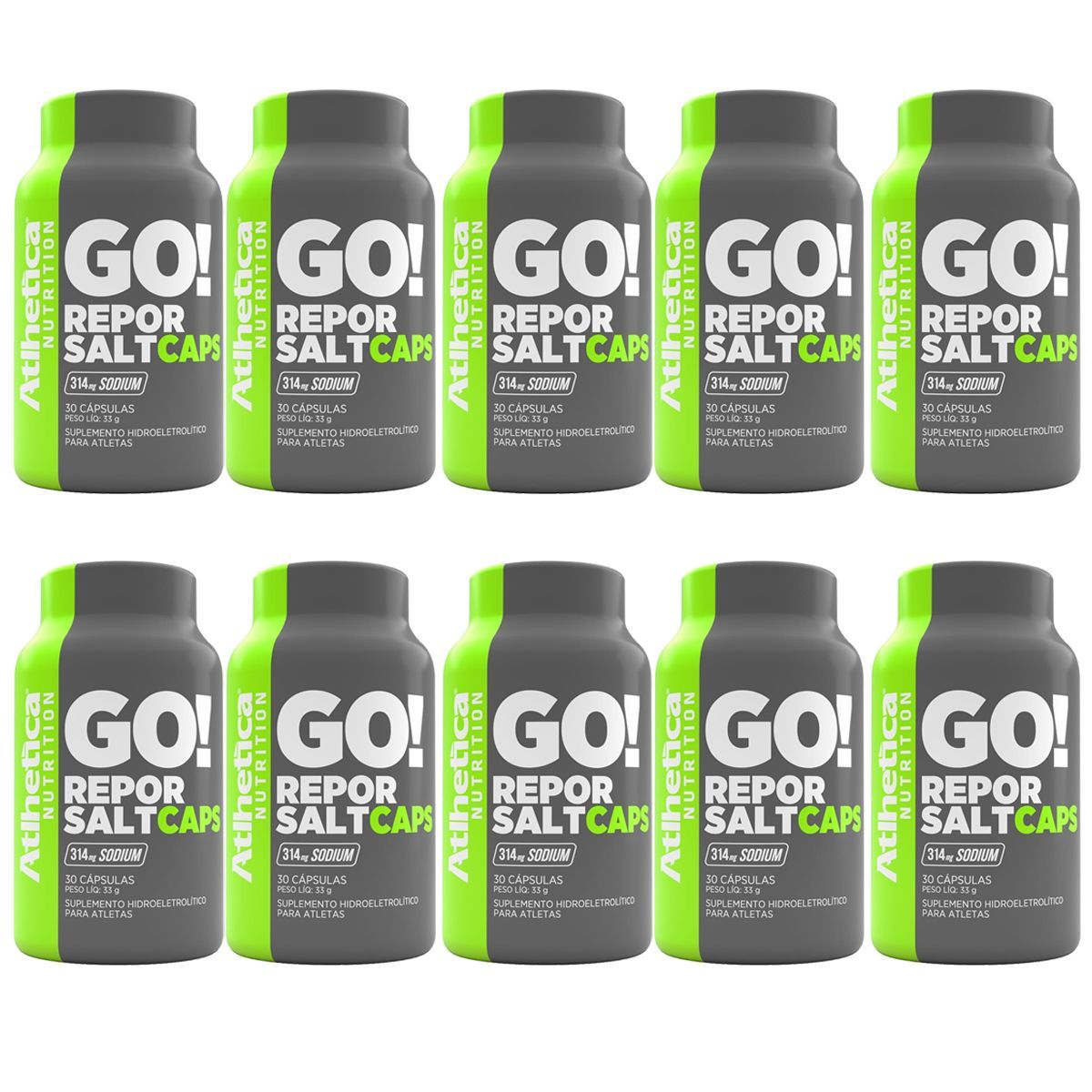 Kit 10X Repor Salt Caps Endurance Series - 30 C�psulas - Atlhetica Nutrition