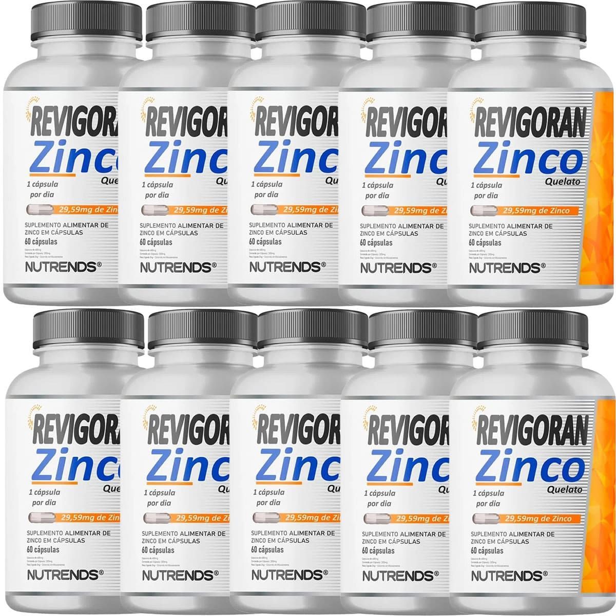 Kit 10X Revigoran Zinco Quelato 400mg - 60 C�spulas - Nutrends
