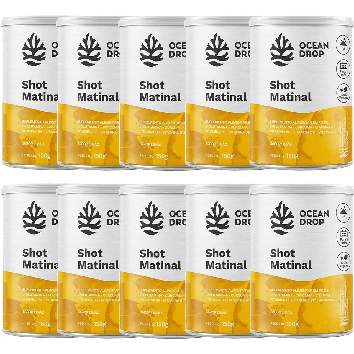 Kit 10X Shot Matinal - 150g Lim�o - Ocean Drop