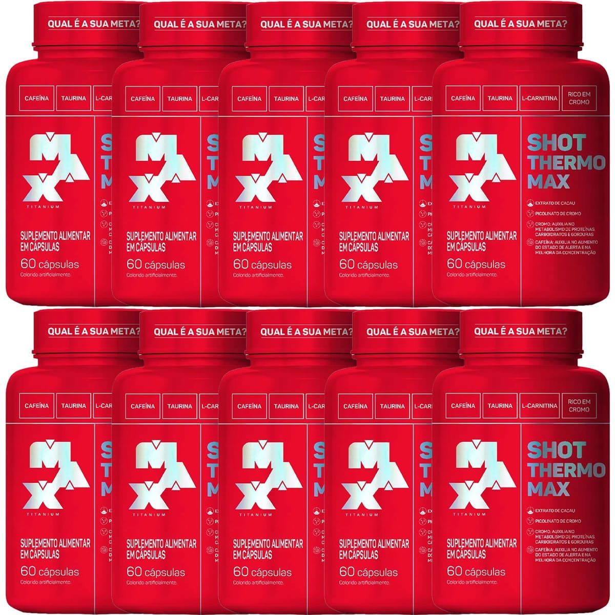 Kit 10X Shot Thermo Max - 60 C�psulas - Max Titanium