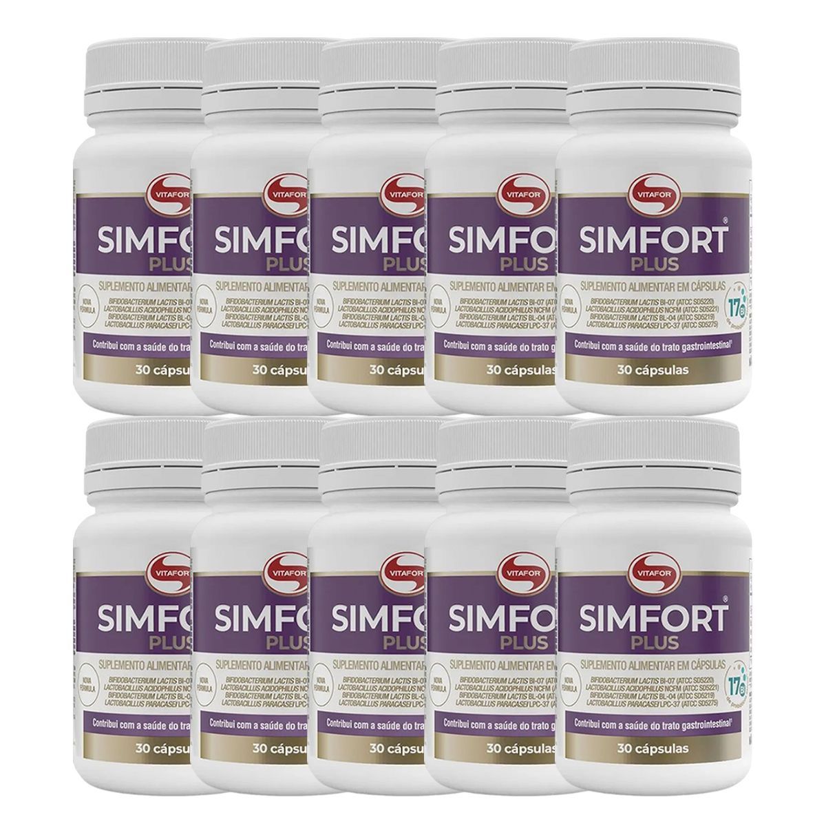 Kit 10X Simfort Plus - 30 C�psulas - Vitafor