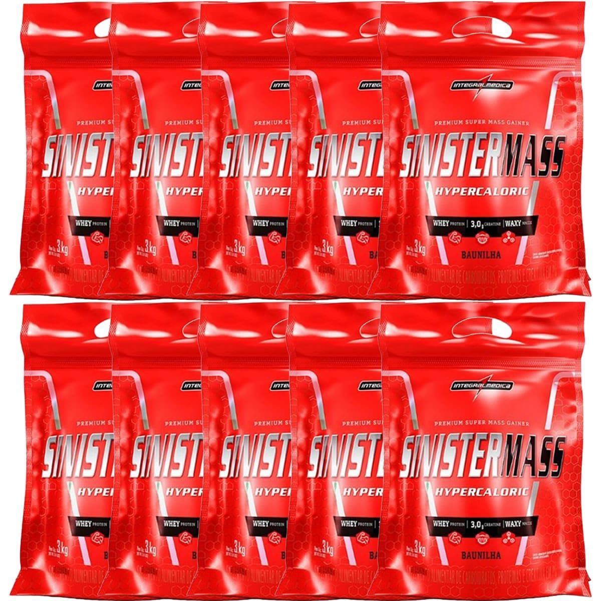 Kit 10X Sinister Mass - 3000g Baunilha - IntegralM�dica
