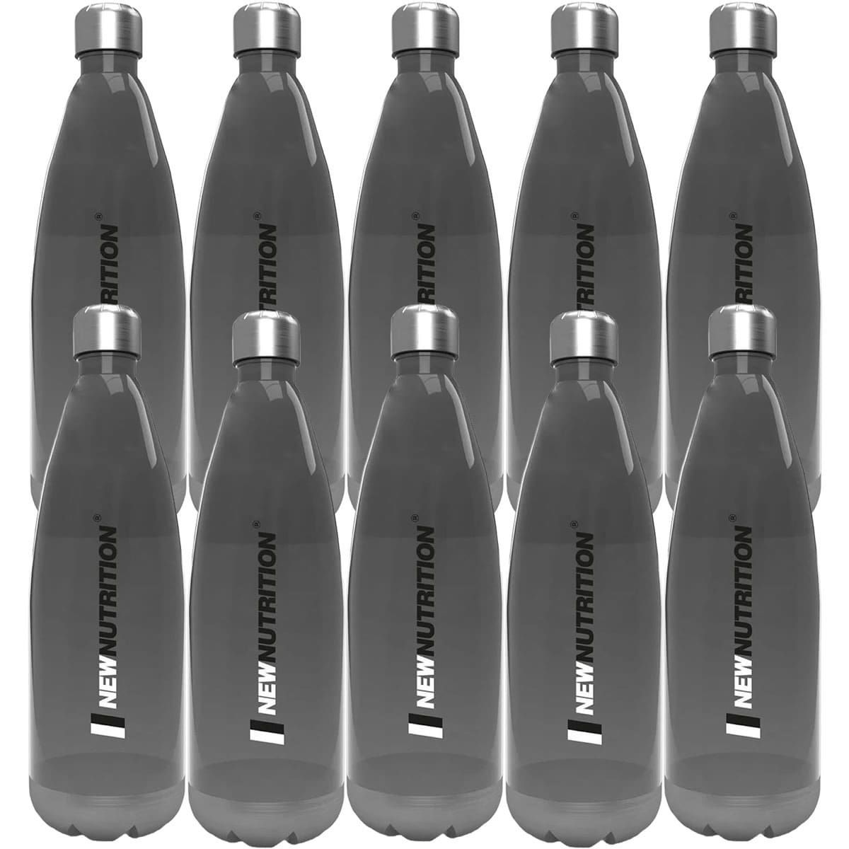 Kit 10X Squezze Pl�stica com Inox - 700ml Fum� - NewNutrition