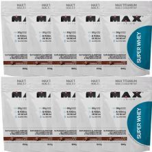 Kit 10X Super Whey - 900g Chocolate Refil - Max Titanium