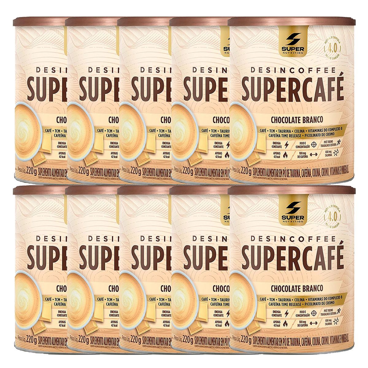 Kit 10X Supercaf� - 220g Chocolate Branco - Desinch�