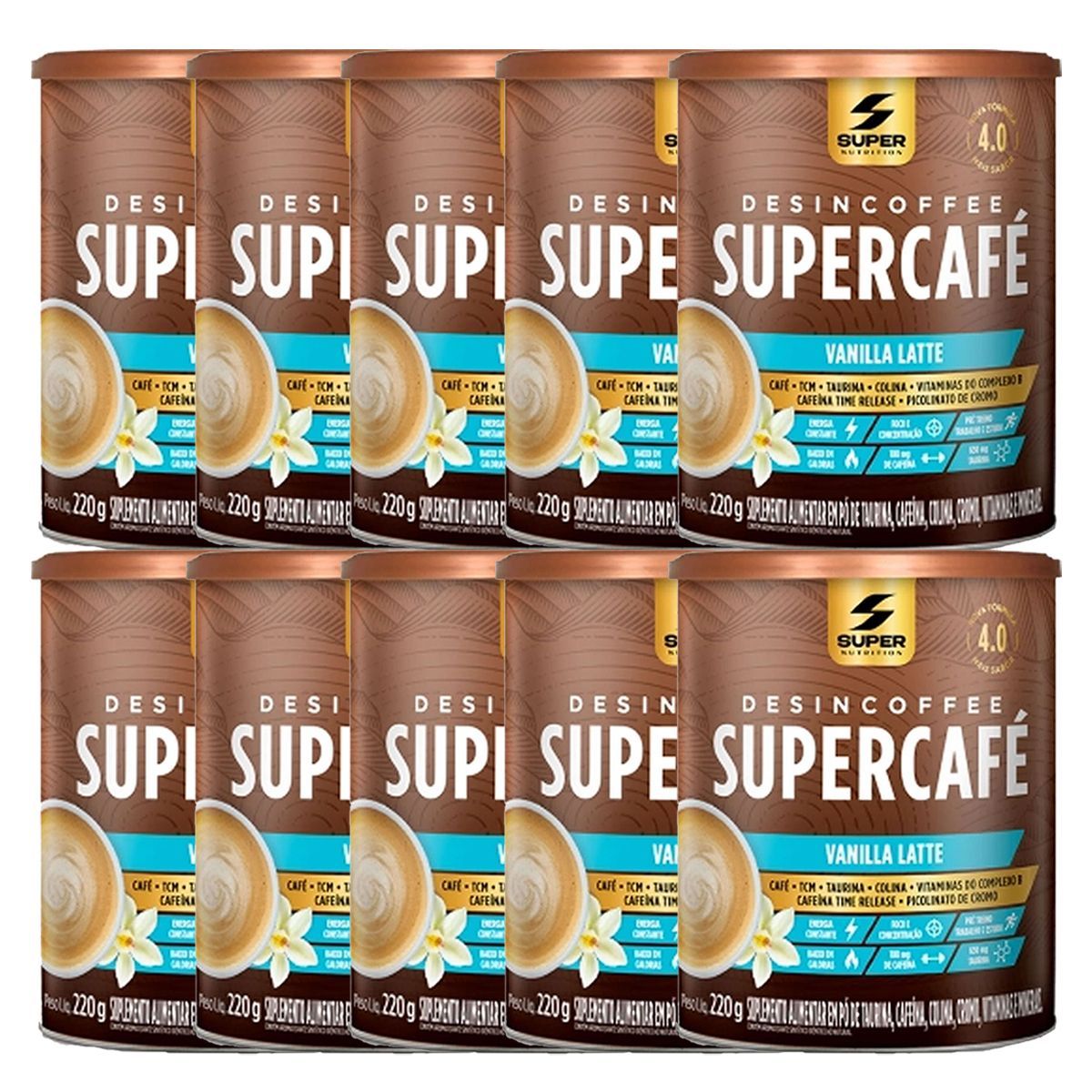 Kit 10X Supercaf� - 220g Vanilla Latte - Desinch�