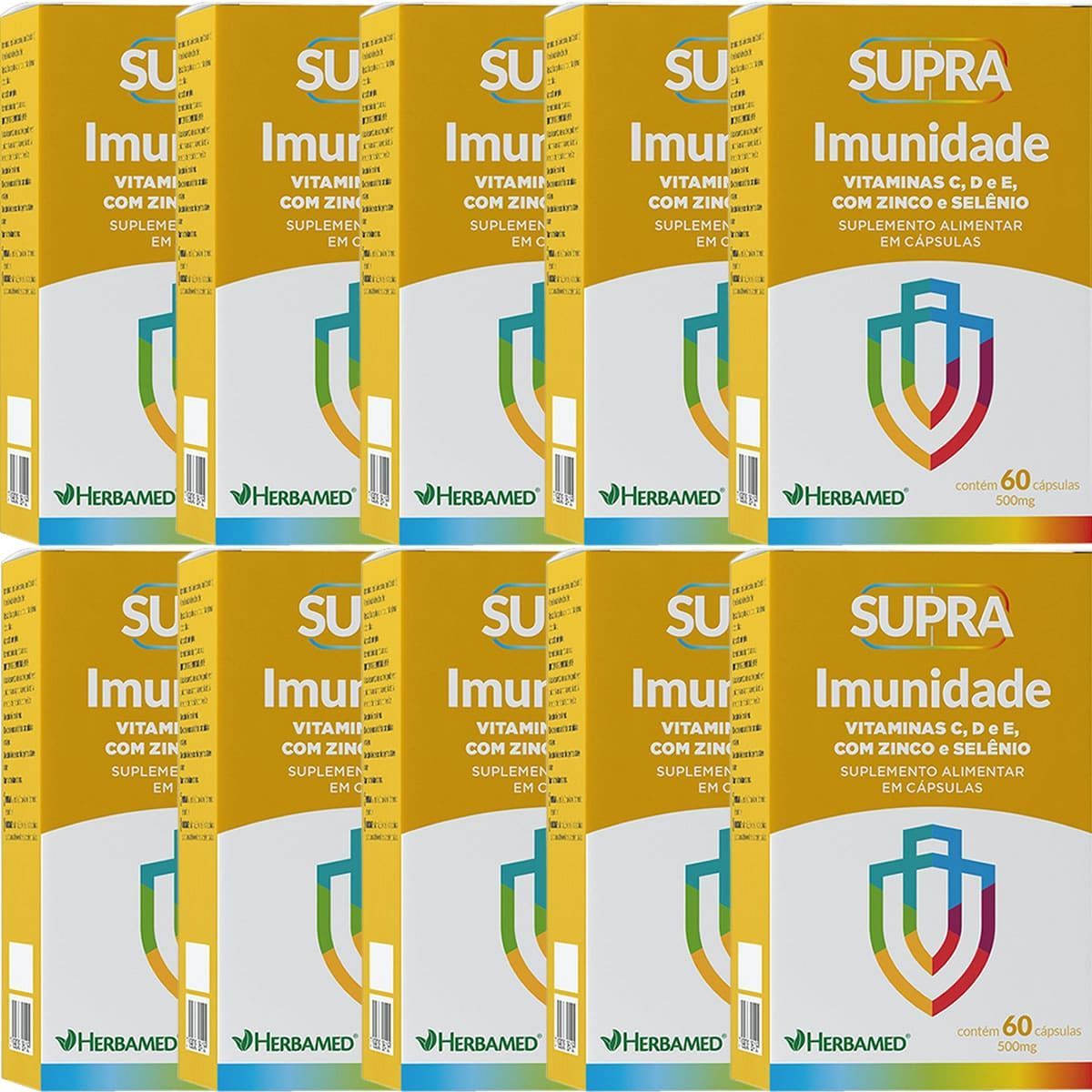 Kit 10X Supra Imunidade - 500mg 60 C�psulas - Herbamed