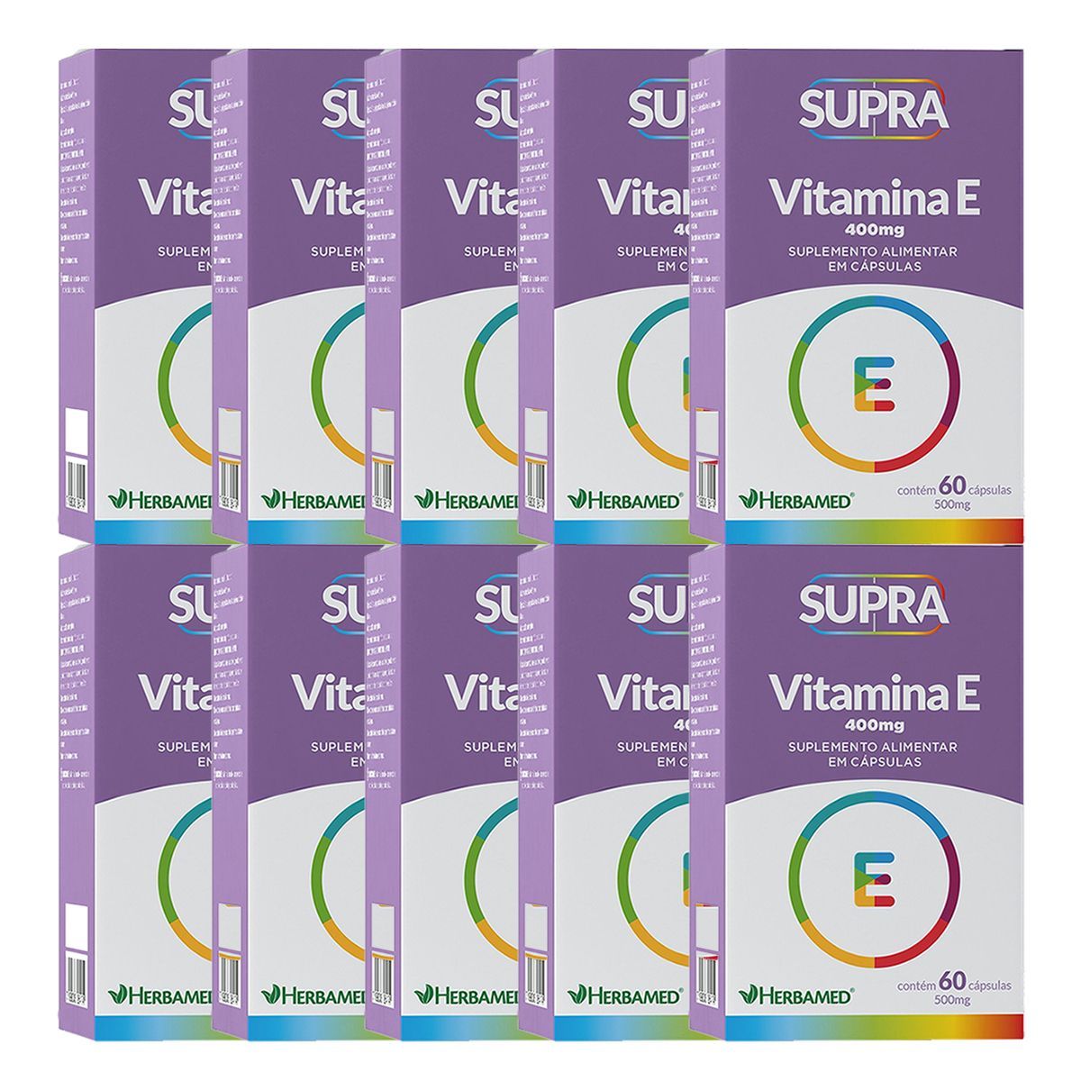 Kit 10X Supra Vitamina E - 400mg 60 C�psulas - Herbamed