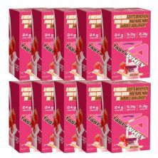 Kit 10X Tasty Whey 3W - 12 Sach�s 34g Strawberry Creme - Adaptogen