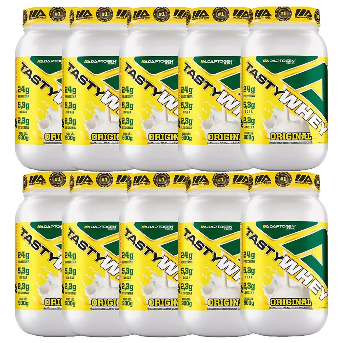 Kit 10X Tasty Whey 3W - 900g Original - Adaptogen