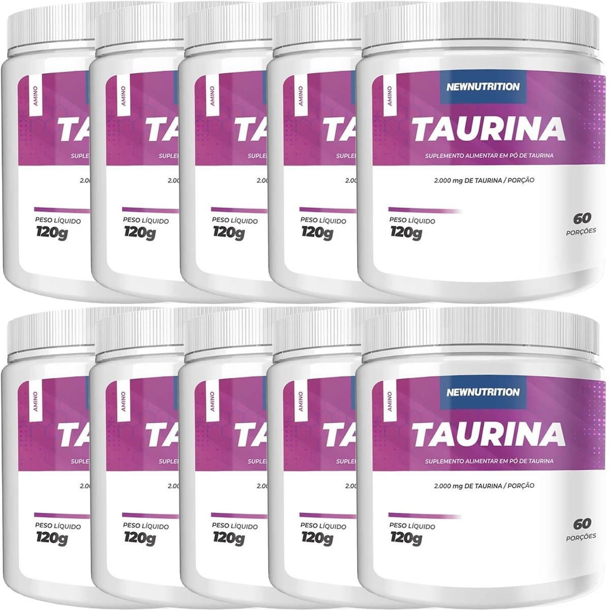 Kit 10X Taurina - 120g Sem Sabor - NewNutrition