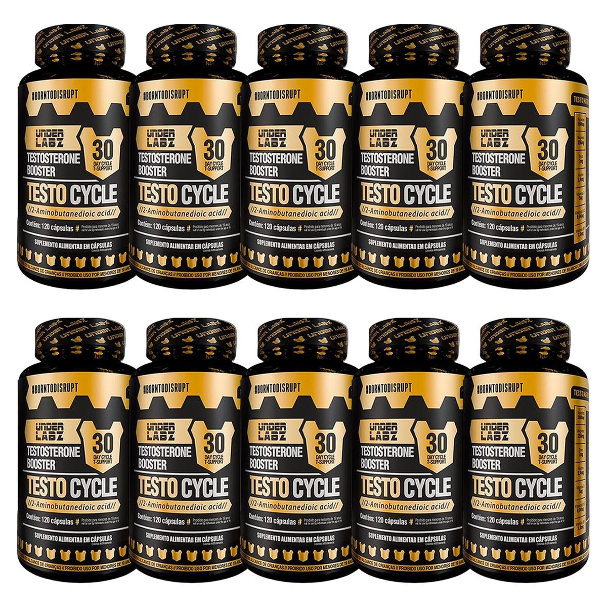 Kit 10X Testo Cycle - 120 Capsulas - Under Labz