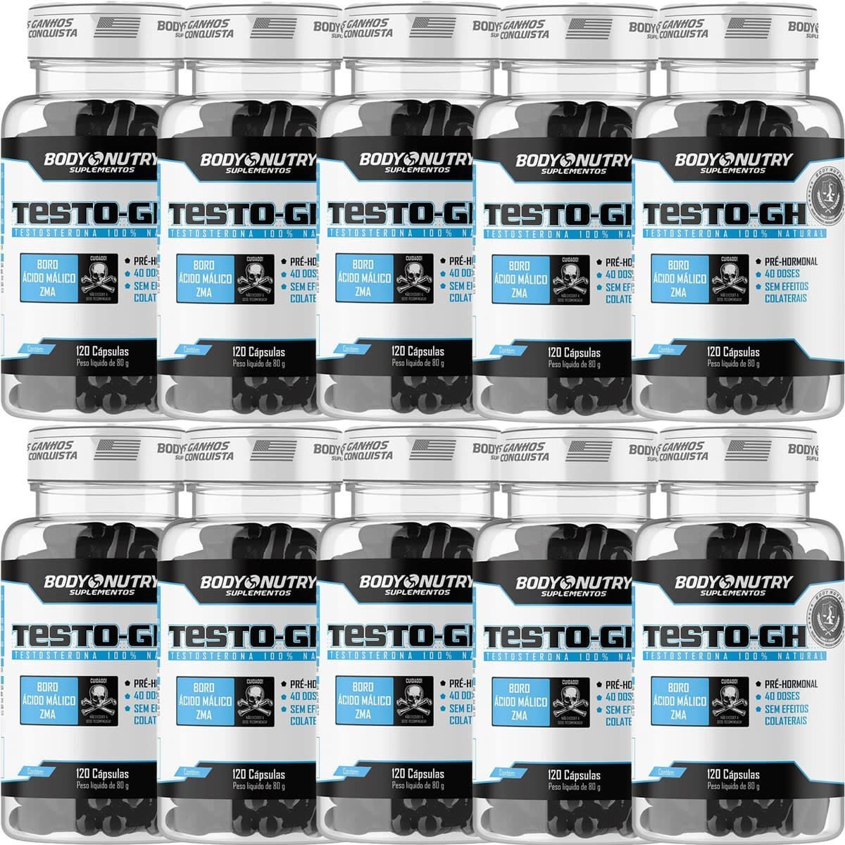 Kit 10X Testo GH - 120 C�psulas - Body Nutry