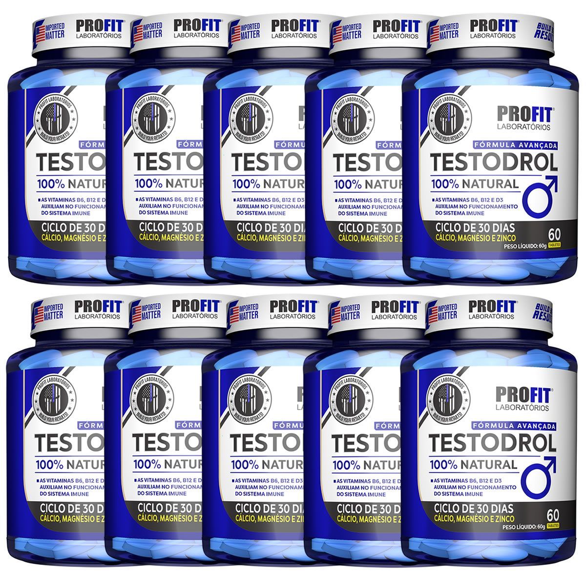Kit 10X Testodrol - 60 Tabletes - ProFit
