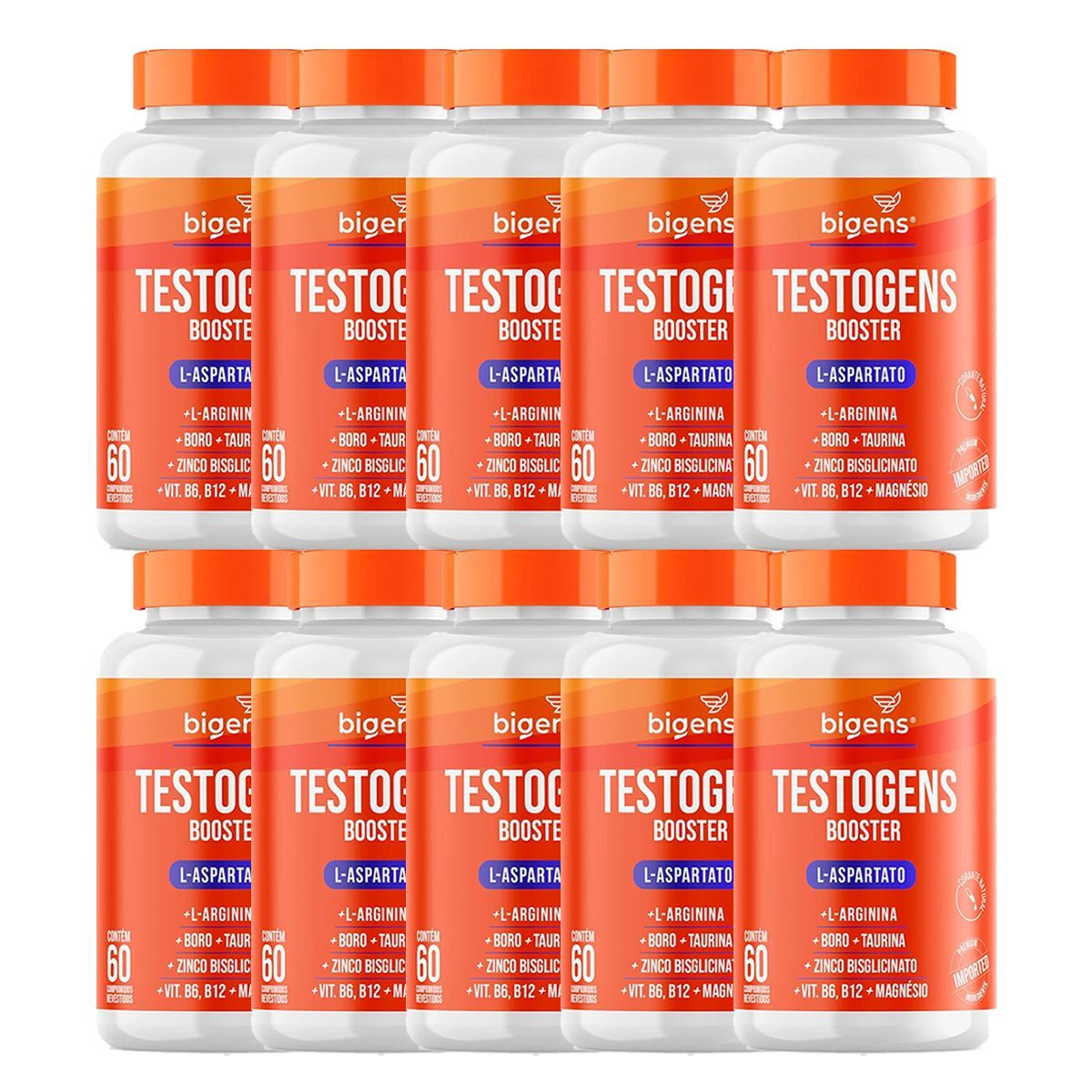 Kit 10X Testogens Booster - 60 Comprimidos - Bigens