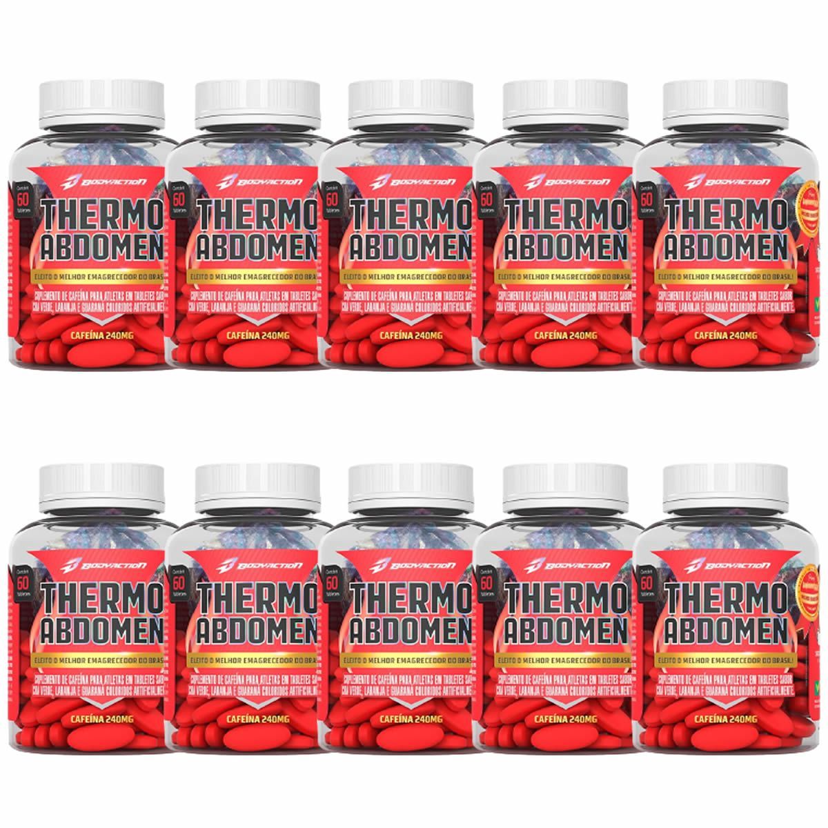Kit 10X Thermo Abdomen - 60 Tabletes - BodyAction