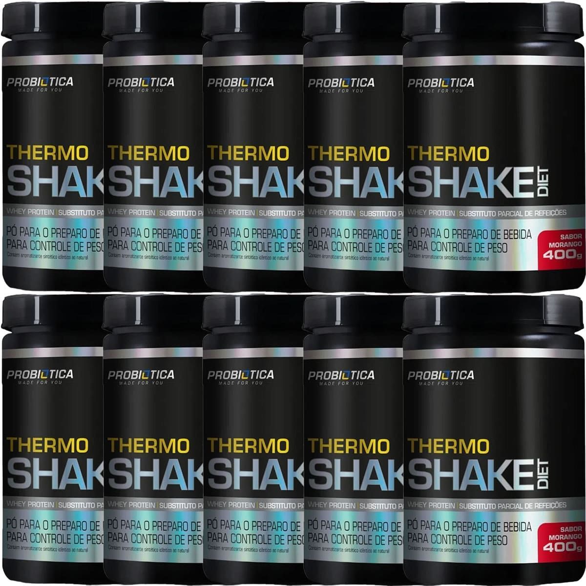 Kit 10X Thermo Shake Diet - 400g Morango - Probi�tica