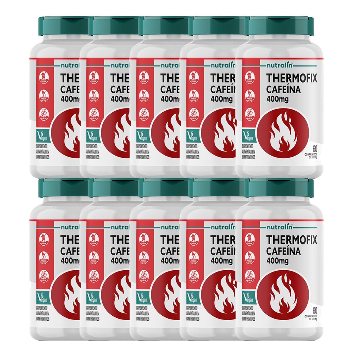 Kit 10X Thermofix Cafe�na - 60 comprimidos - Nutralin