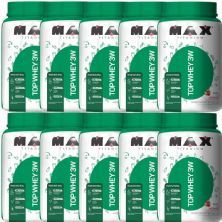 Kit 10X Top Whey 3W Mais Natural - 900g Morango - Max Titanium