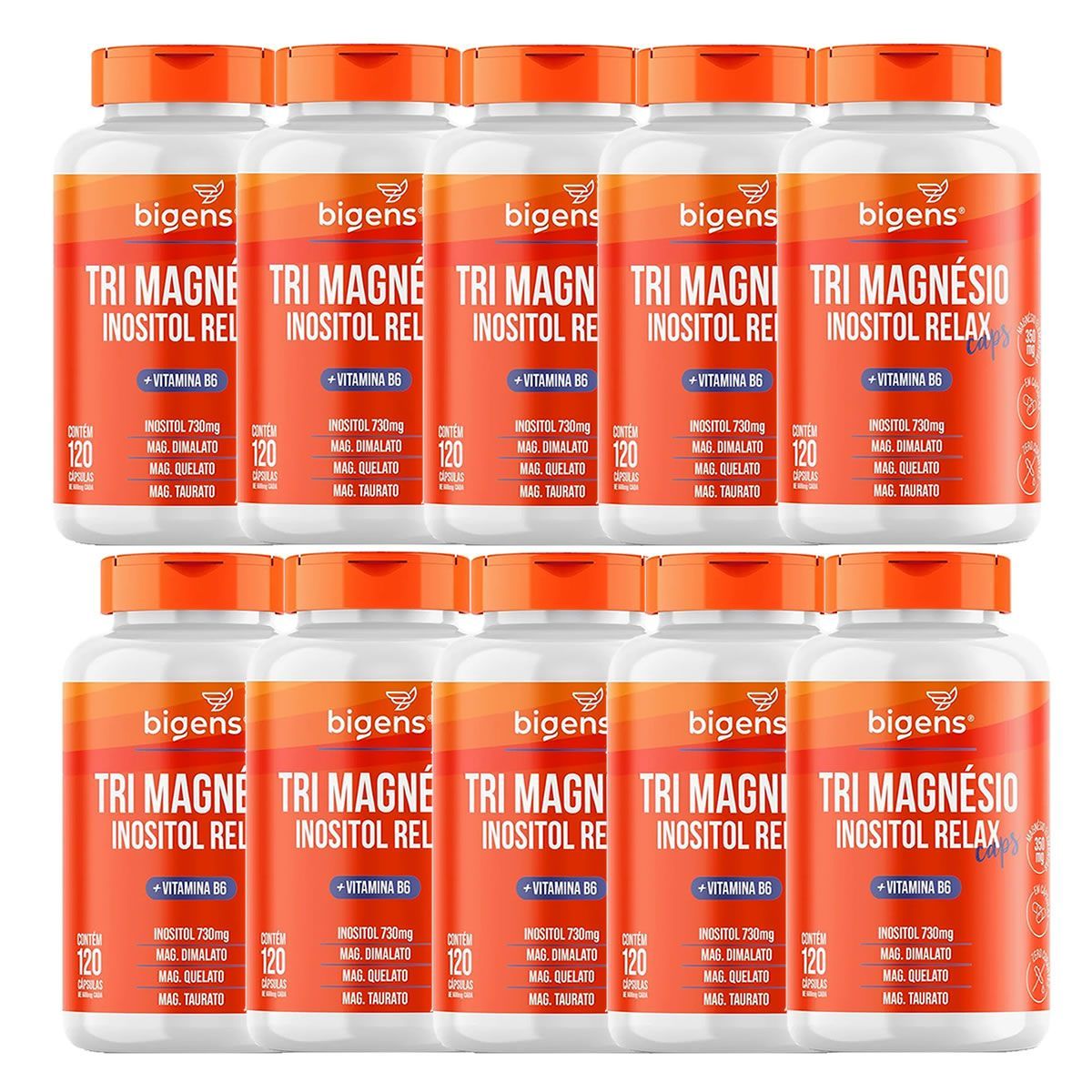 Kit 10X Tri Magn�sio Inositol - 120 C�psulas - Bigens