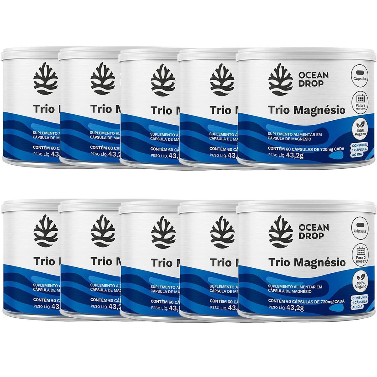 Kit 10X Trio Magnesio - 60 C�psulas - Ocean Drop