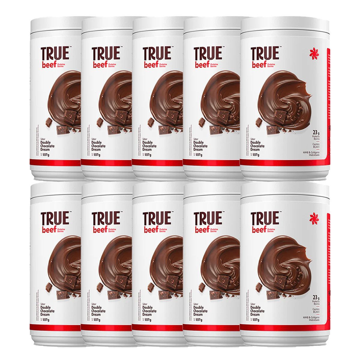 Kit 10X True Beef Protein - 837g Double Chocolate Dream - True Source