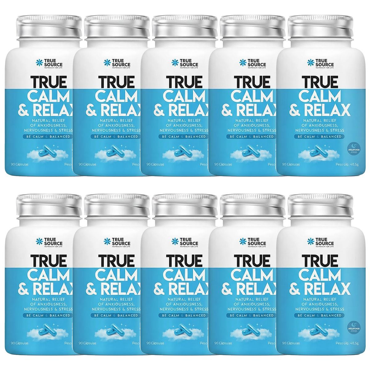 Kit 10X True Calm e Relax - 90 C�psulas - True Source