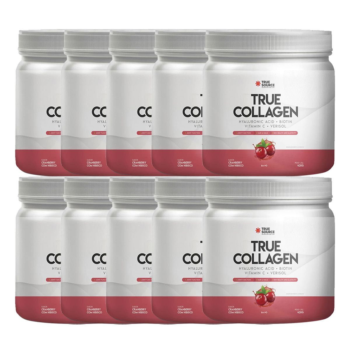 Kit 10X True Collagen - 420g Cranberry Hibisco - True Source