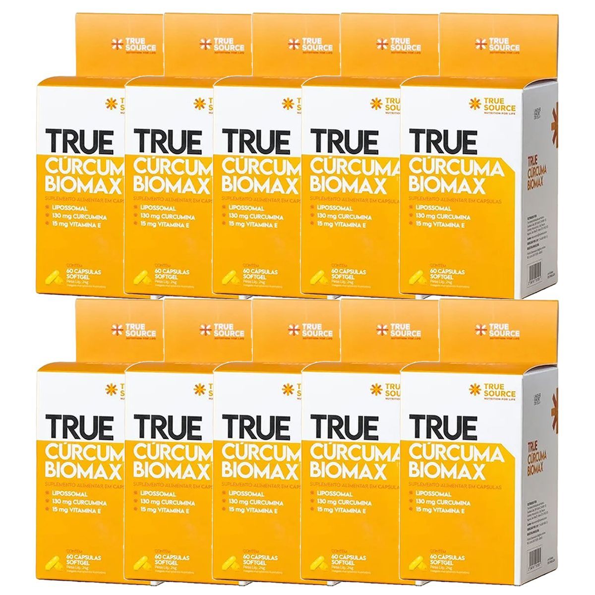 Kit 10X True C�rcuma Biomax - 60 C�psulas Softgel - True Source