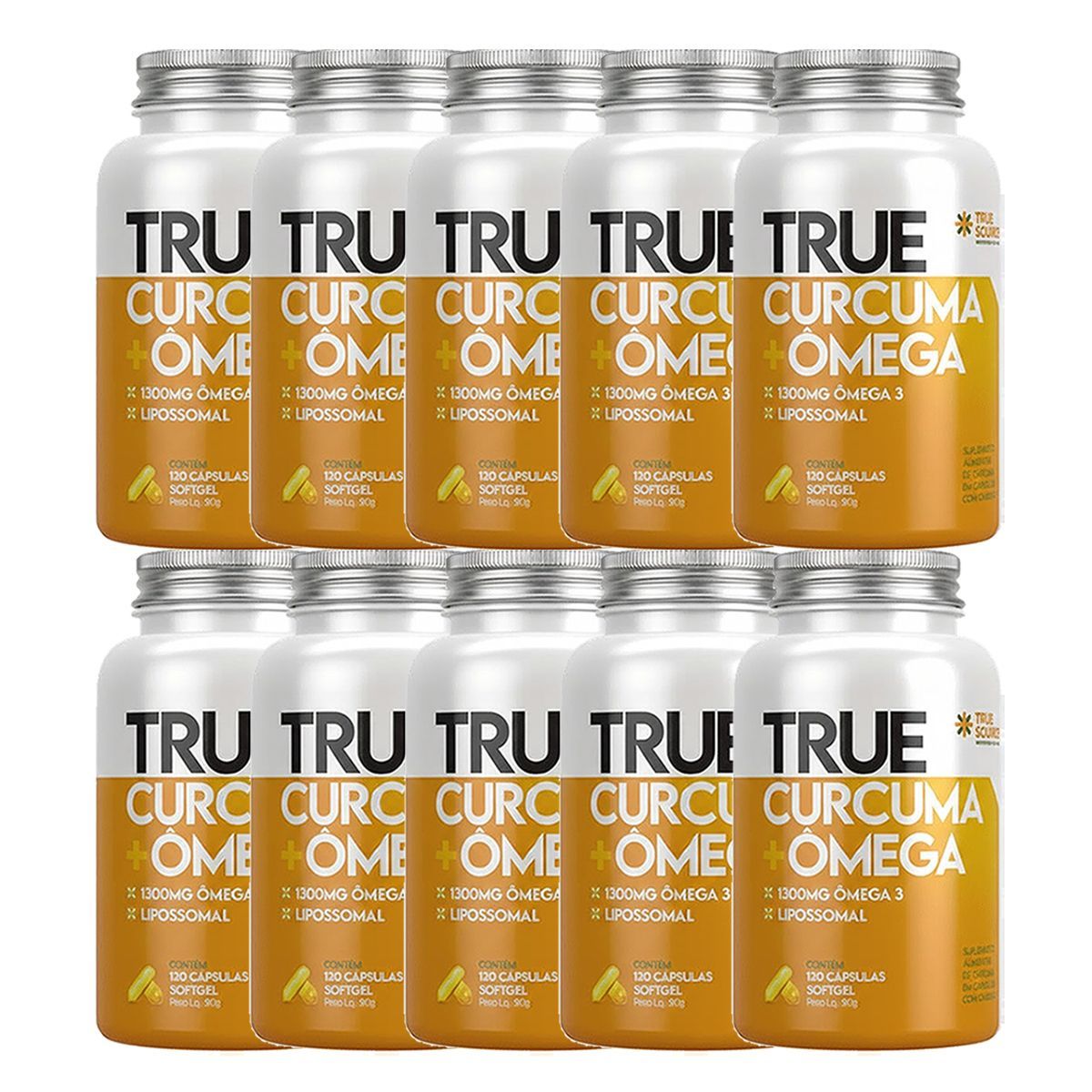 Kit 10X True C�rcuma + �mega Lipossomal - 120 C�psulas - True Source