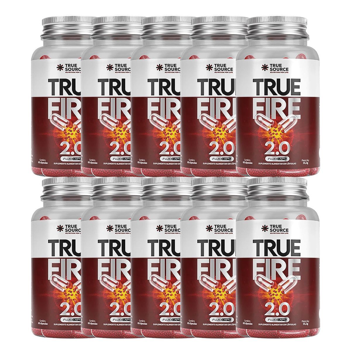 Kit 10X True Fire 2.0 - 60 C�psulas - True Source