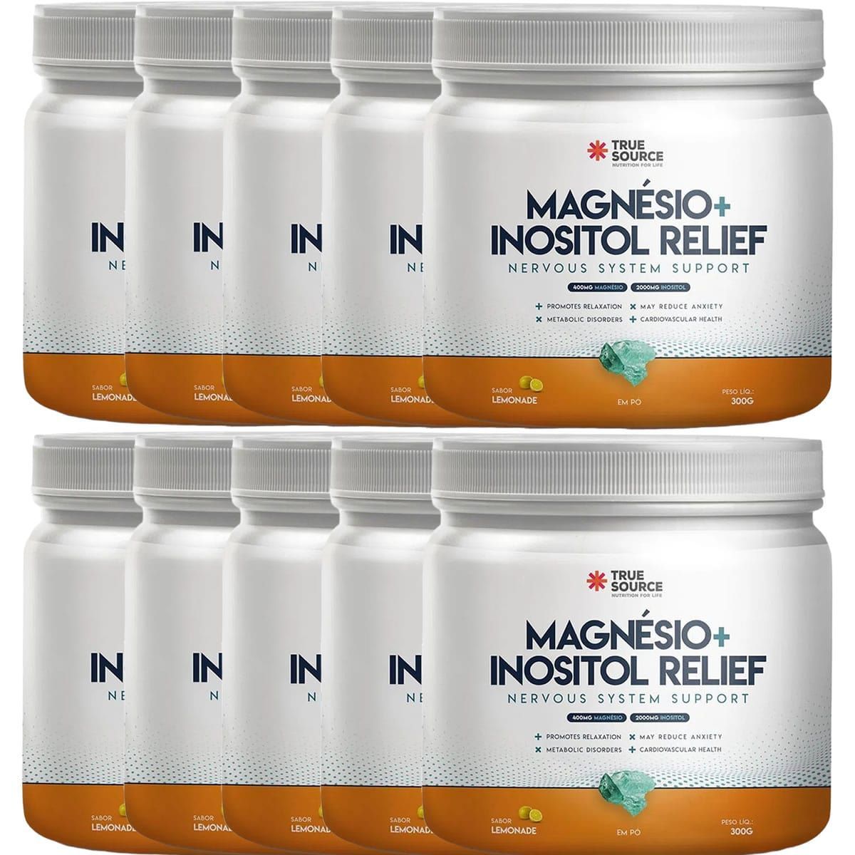 Kit 10X True Magn�sio + Inositol Relief - 300g Lim�o - True Source