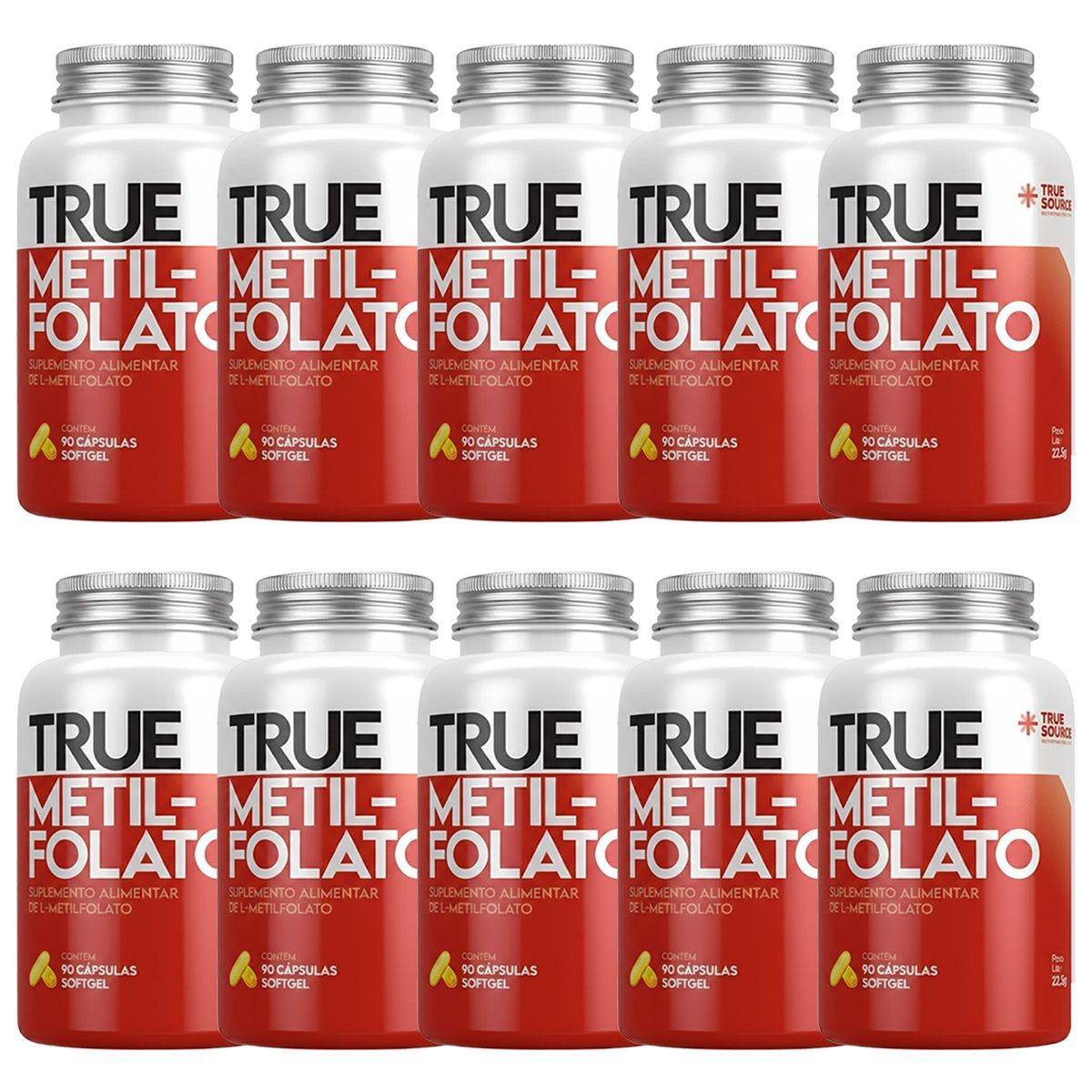 Kit 10X True Metilfolato - 90 C�psulas - True Source