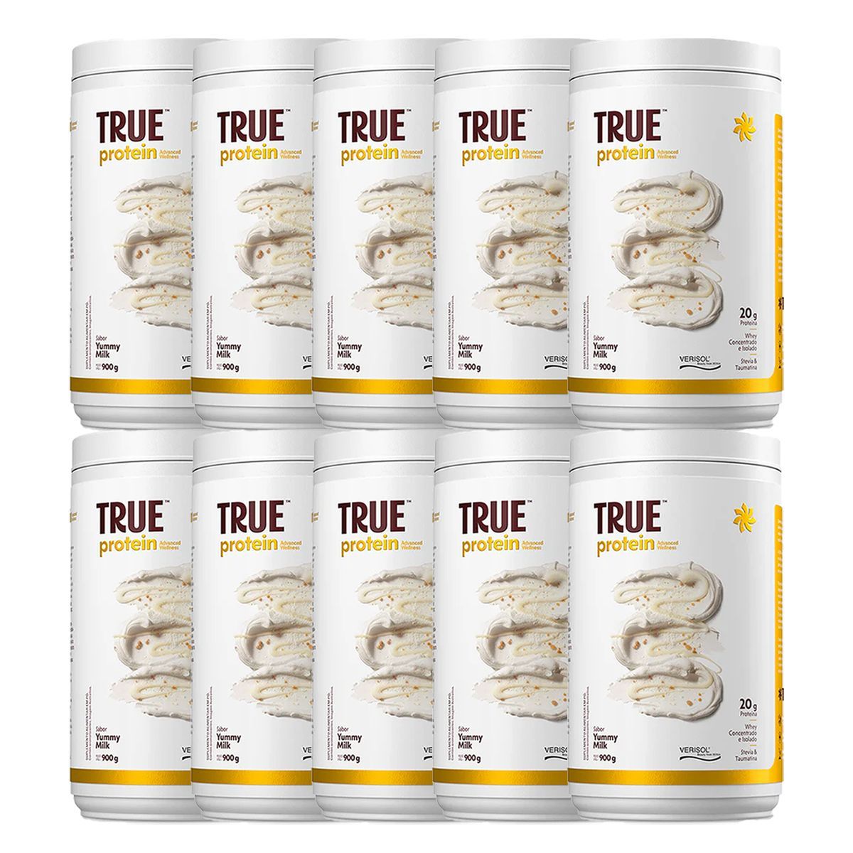 Kit 10X True Protein Advanced Whey - 900g Yummy Milk - True Source