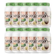 Kit 10X True Vegan Prote�na Vegetal - 837g Chocolate Branco Com Coco - True Source