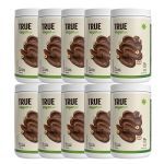 Kit 10X True Vegan Prote�na Vegetal - 837g Chocolate com Avel� - True Source