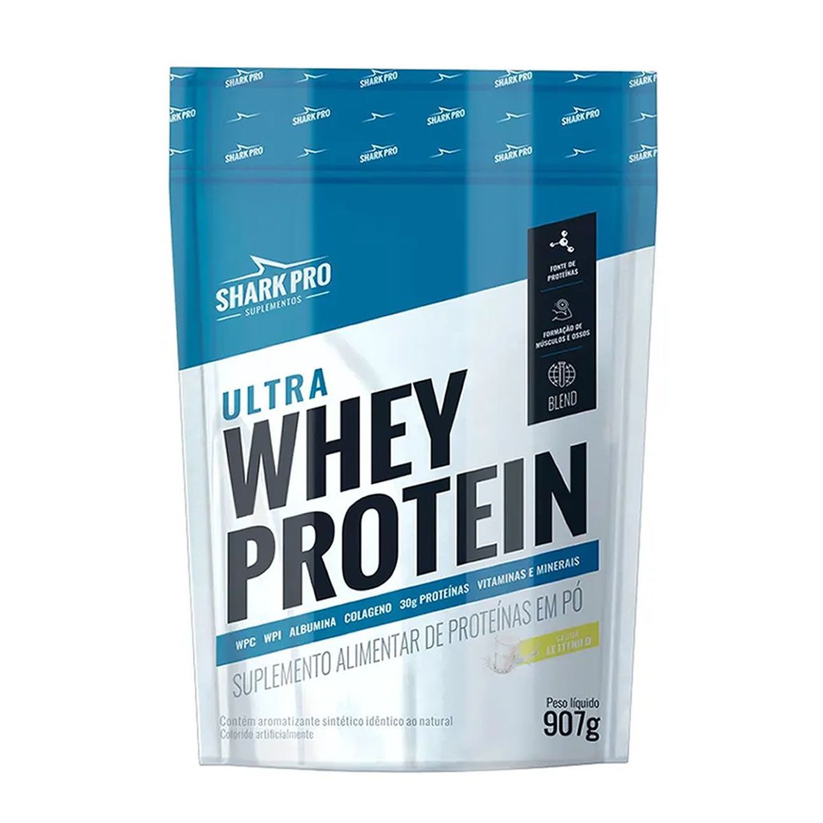 Kit 10X Ultra Whey Protein - 907g Refil Leite  - Shark Pro