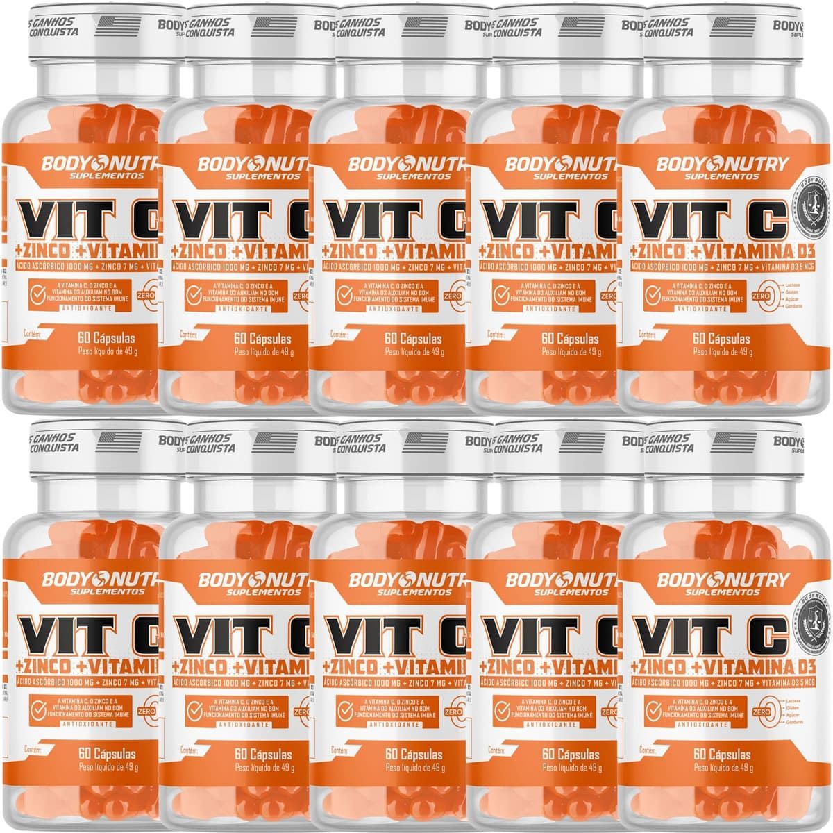 Kit 10X Vit C - 60 C�psulas - Body Nutry